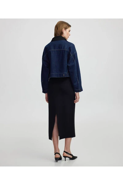 Knitted mix denim jacket - 7