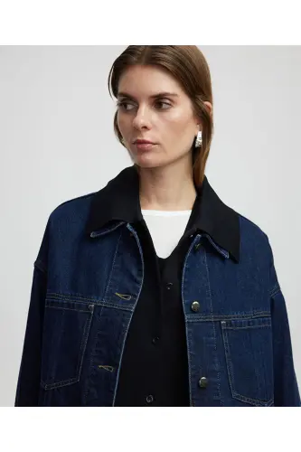 Knitted mix denim jacket - İPEKYOL (1)