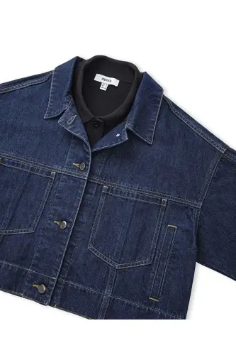 Knitted mix denim jacket - 4