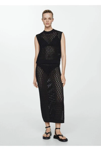 Knitted openwork blouse - MANGO (1)