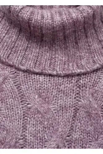 Knitted Pattern Sweater-Lilac - 8
