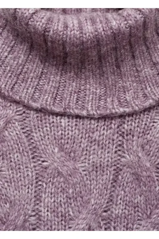 Knitted Pattern Sweater-Lilac - 8