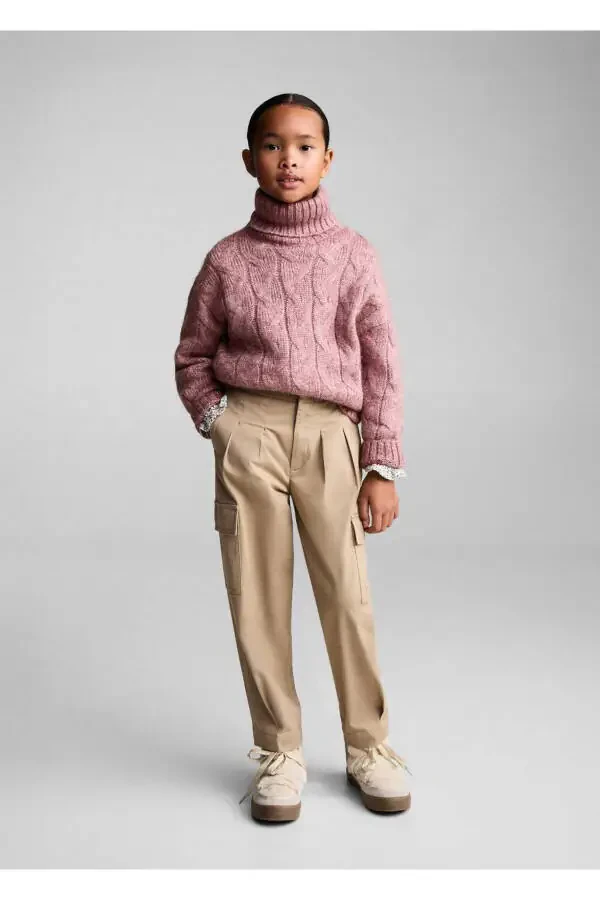 Knitted Pattern Sweater-Pink - 2