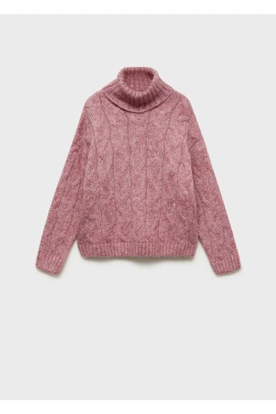 Knitted Pattern Sweater-Pink - 3