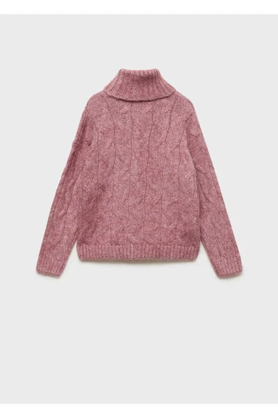 Knitted Pattern Sweater-Pink - 4