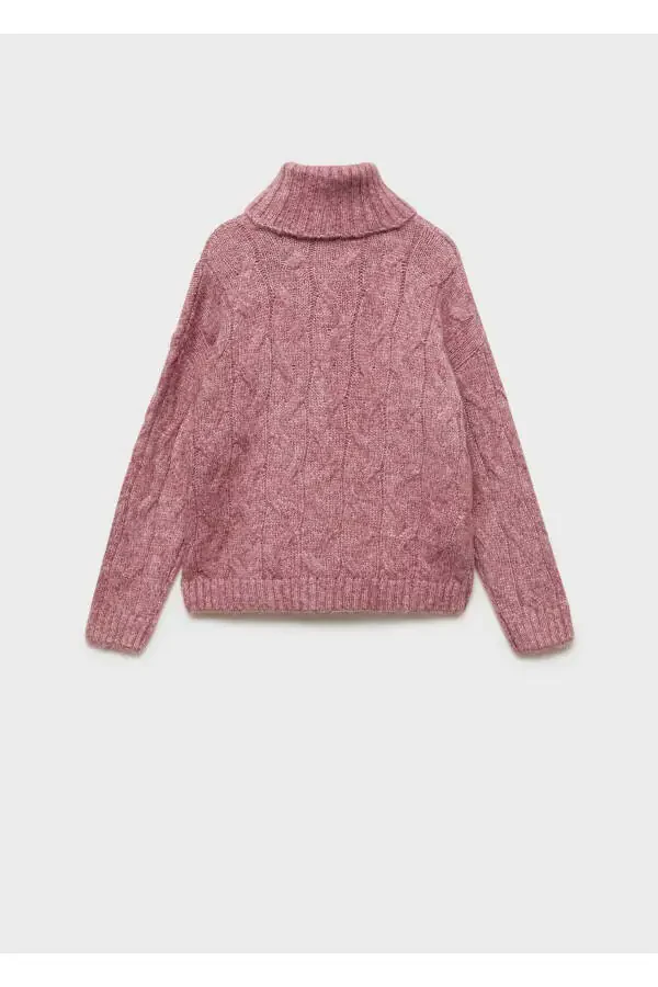 Knitted Pattern Sweater-Pink - 4