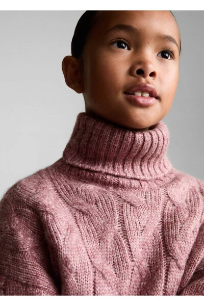 Knitted Pattern Sweater-Pink - 6