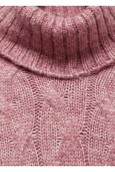 Knitted Pattern Sweater-Pink - 7
