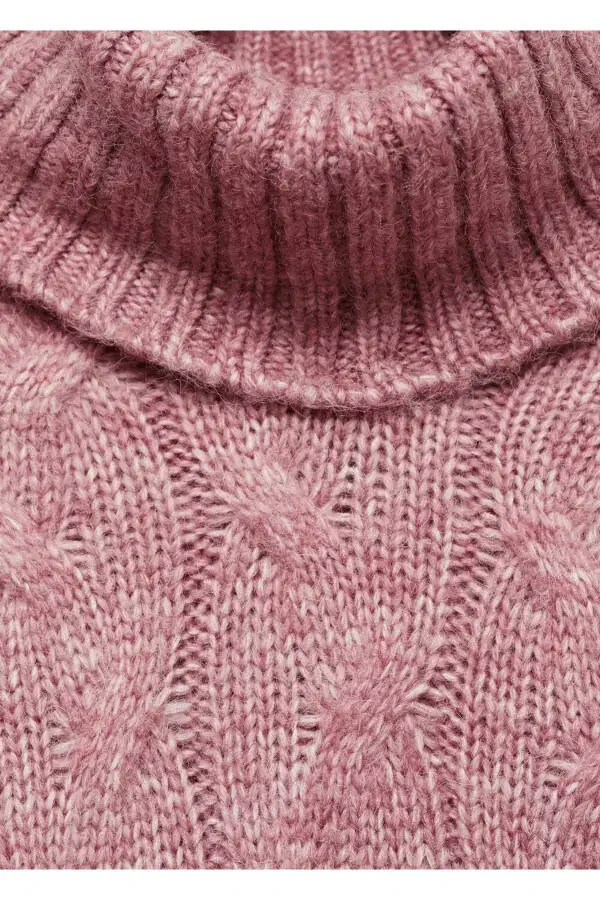 Knitted Pattern Sweater-Pink - 7