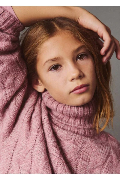 Knitted Pattern Sweater-Pink - 8