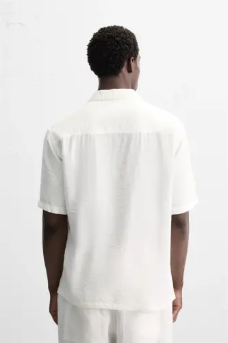 KNITTED RELAXED FIT SHIRT-White - 3