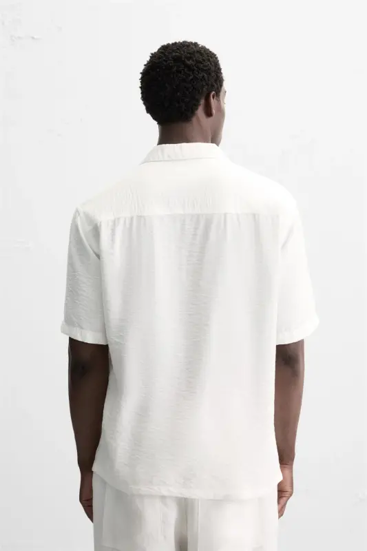 KNITTED RELAXED FIT SHIRT-White - 3