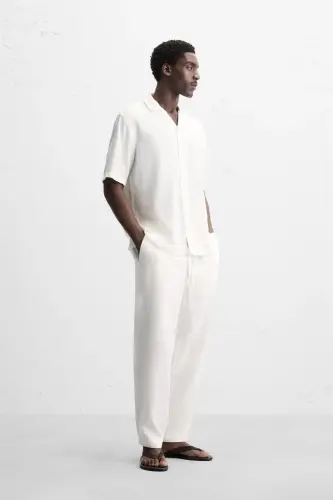 KNITTED RELAXED FIT SHIRT-White - 4