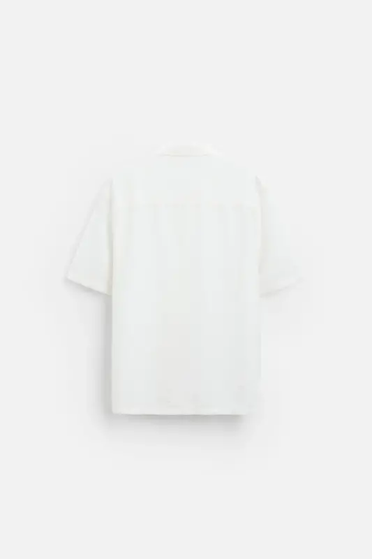 KNITTED RELAXED FIT SHIRT-White - 8