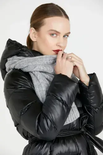 Knitted Scarf - Light Gray-Light Gray - SEMENTA (1)