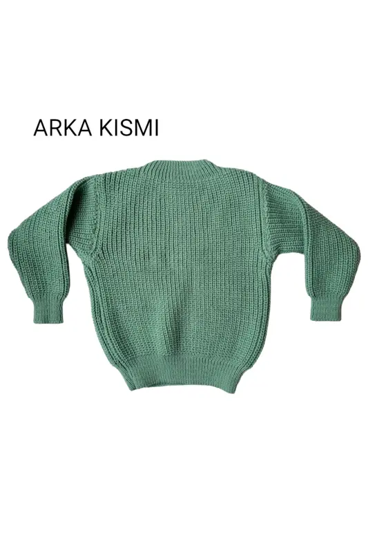 Knitted Sweater Flexible Unisex Baby Child Thessaloniki Crew Neck - Mint - 4