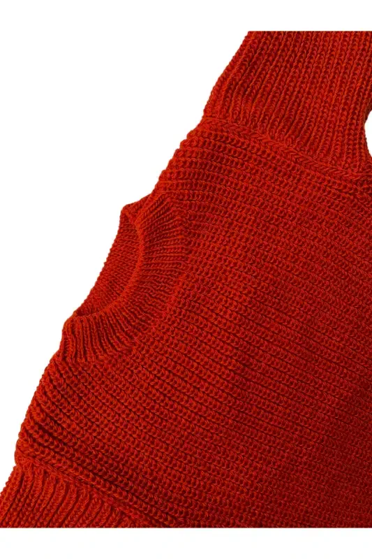 Knitted Sweater Flexible Unisex Baby Children's Thessaloniki Crew Neck 1-5 Years-Brick Red - 3