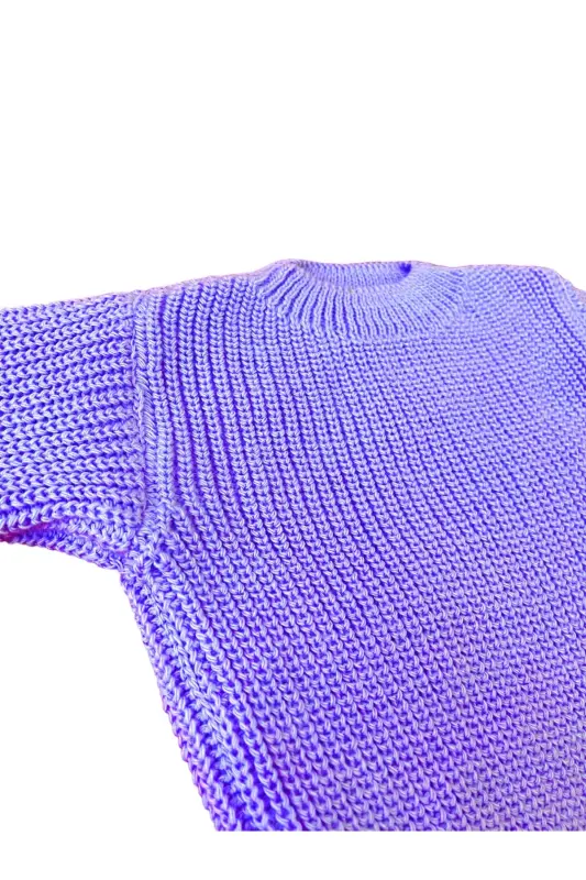 Knitted Sweater Flexible Unisex Baby Kids Thessaloniki Crew Neck - Lilac - 2