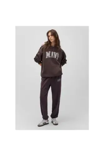 KNITTED TROUSERS-Raisin - 1