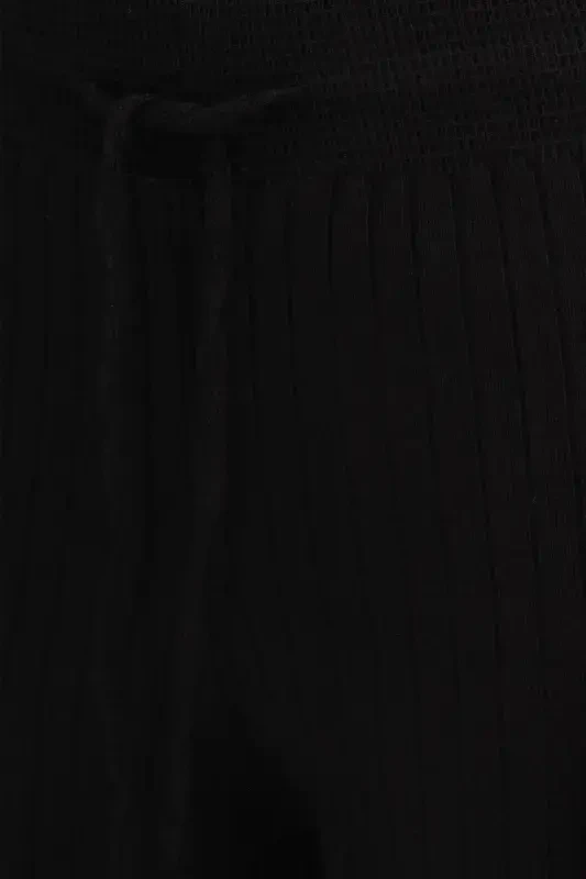 Knitted trousers with elastic waist and front tie closure Pn188-c3 - 3