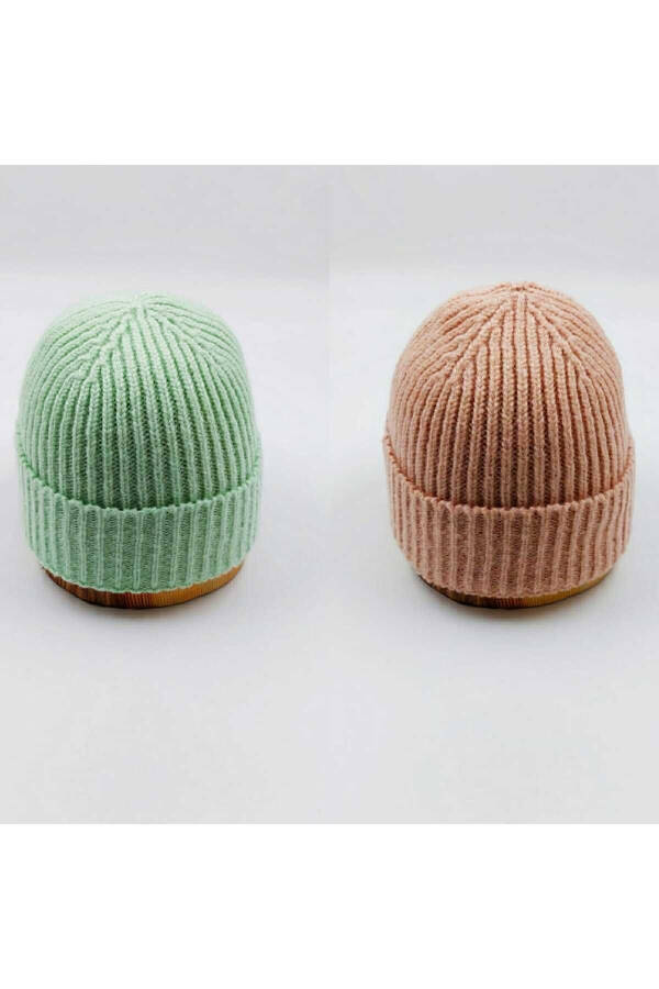 Knitted Unisex Double Solid Beanie - 1