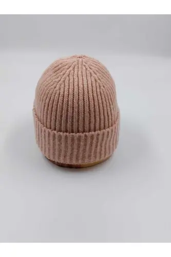 Knitted Unisex Two-Piece Solid Beanie-PURPLE POWDER - 3