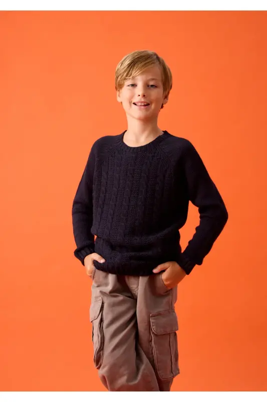 KNITWEAR KIDS SWEATER - NAVY BLUE - NISRAKIDS