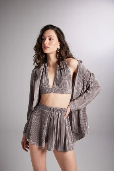 Кнопочная рубашка Comfy Oversize, цвет визон - 3