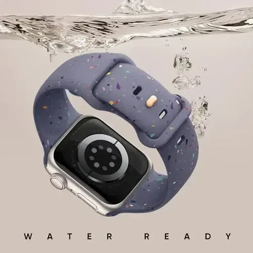 Knossen Sport Band Compatible with Apple Watch Band 38mm 40mm 41mm 42mm 44mm 45mm 46mm 49mm for Women Men, Recycled Plastic Soft Silicone Strap for iWatch Series 11 10 9 8 7 6 5 4 3 2 1 Ultra SE - 3