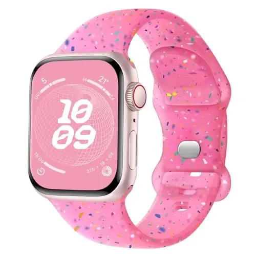 Knossen Sport Band Compatible with Apple Watch Band 38mm 40mm 41mm 42mm 44mm 45mm 46mm 49mm for Women Men, Recycled Plastic Soft Silicone Strap for iWatch Series 11 10 9 8 7 6 5 4 3 2 1 Ultra SE - 1