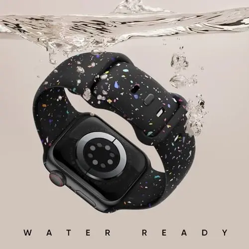 Knossen Sport Band Compatible with Apple Watch Band 38mm 40mm 41mm 42mm 44mm 45mm 46mm 49mm for Women Men, Recycled Plastic Soft Silicone Strap for iWatch Series 11 10 9 8 7 6 5 4 3 2 1 Ultra SE - 3