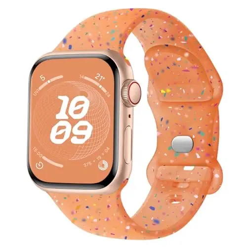 Knossen Sport Band Compatible with Apple Watch Band 38mm 40mm 41mm 42mm 44mm 45mm 46mm 49mm for Women Men, Recycled Plastic Soft Silicone Strap for iWatch Series 11 10 9 8 7 6 5 4 3 2 1 Ultra SE - 1
