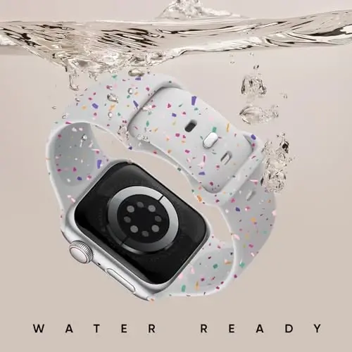 Knossen Sport Band Compatible with Apple Watch Band 38mm 40mm 41mm 42mm 44mm 45mm 46mm 49mm for Women Men, Recycled Plastic Soft Silicone Strap for iWatch Series 11 10 9 8 7 6 5 4 3 2 1 Ultra SE - 3