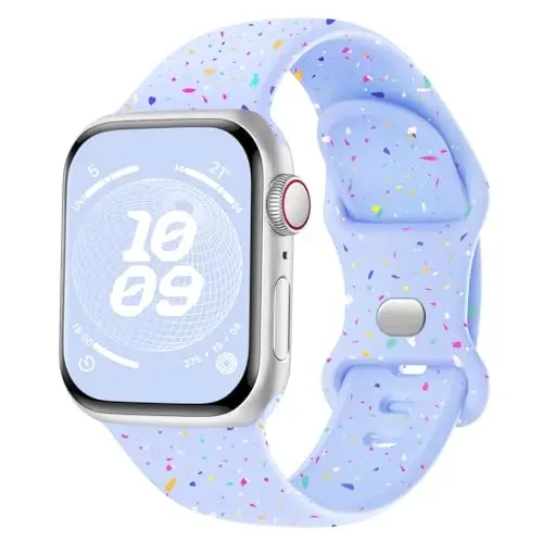 Knossen Sport Band Compatible with Apple Watch Band 38mm 40mm 41mm 42mm 44mm 45mm 46mm 49mm for Women Men, Recycled Plastic Soft Silicone Strap for iWatch Series 11 10 9 8 7 6 5 4 3 2 1 Ultra SE - 1