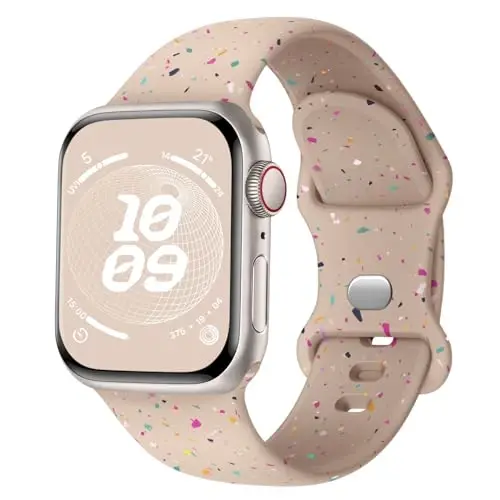 Knossen Sport Band Compatible with Apple Watch Band 38mm 40mm 41mm 42mm 44mm 45mm 46mm 49mm for Women Men, Recycled Plastic Soft Silicone Strap for iWatch Series 11 10 9 8 7 6 5 4 3 2 1 Ultra SE - 1