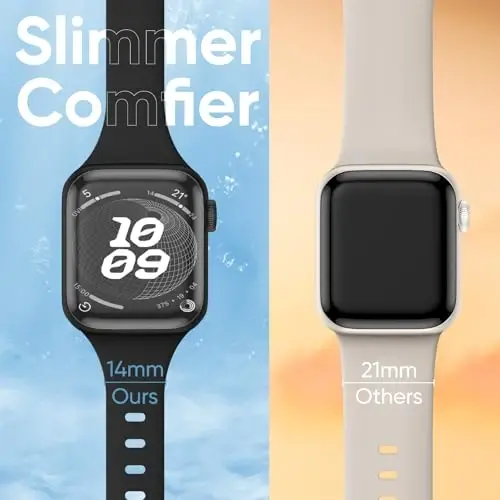 Knossen Sport Band Compatible with Apple Watch Band 38mm 40mm 41mm 42mm 44mm 45mm 46mm 49mm for Women Men, Recycled Plastic Soft Silicone Strap for iWatch Series 11 10 9 8 7 6 5 4 3 2 1 Ultra SE - 2