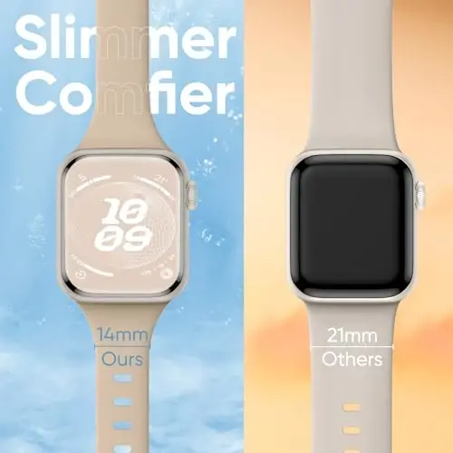 Knossen Sport Band Compatible with Apple Watch Band 38mm 40mm 41mm 42mm 44mm 45mm 46mm 49mm for Women Men, Recycled Plastic Soft Silicone Strap for iWatch Series 11 10 9 8 7 6 5 4 3 2 1 Ultra SE - 2