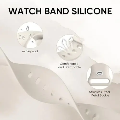 Knossen Sport Band Compatible with Apple Watch Band 38mm 40mm 41mm 42mm 44mm 45mm 46mm 49mm for Women Men, Recycled Plastic Soft Silicone Strap for iWatch Series 11 10 9 8 7 6 5 4 3 2 1 Ultra SE - 2