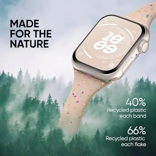 Knossen Sport Band Compatible with Apple Watch Band 38mm 40mm 41mm 42mm 44mm 45mm 46mm 49mm for Women Men, Recycled Plastic Soft Silicone Strap for iWatch Series 11 10 9 8 7 6 5 4 3 2 1 Ultra SE - KNOSSEN (1)