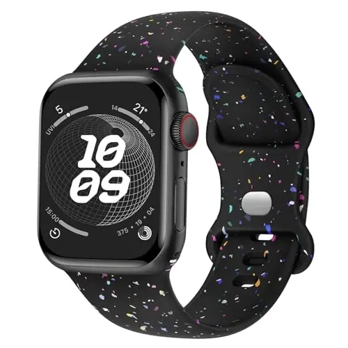 Knossen Sport Band Compatible with Apple Watch Band 38mm 40mm 41mm 42mm 44mm 45mm 46mm 49mm for Women Men, Recycled Plastic Soft Silicone Strap for iWatch Series 11 10 9 8 7 6 5 4 3 2 1 Ultra SE - 1
