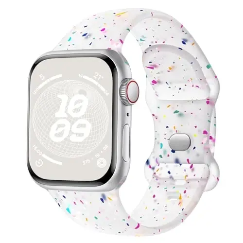 Knossen Sport Band Compatible with Apple Watch Band 38mm 40mm 41mm 42mm 44mm 45mm 46mm 49mm for Women Men, Recycled Plastic Soft Silicone Strap for iWatch Series 11 10 9 8 7 6 5 4 3 2 1 Ultra SE - 1