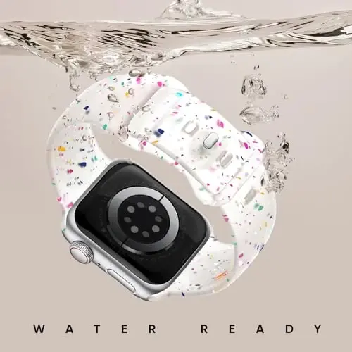 Knossen Sport Band Compatible with Apple Watch Band 38mm 40mm 41mm 42mm 44mm 45mm 46mm 49mm for Women Men, Recycled Plastic Soft Silicone Strap for iWatch Series 11 10 9 8 7 6 5 4 3 2 1 Ultra SE - 3