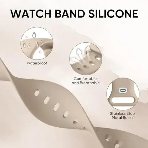 Knossen Sport Band Compatible with Apple Watch Band 38mm 40mm 41mm 42mm 44mm 45mm 46mm 49mm for Women Men, Recycled Plastic Soft Silicone Strap for iWatch Series 11 10 9 8 7 6 5 4 3 2 1 Ultra SE - 2