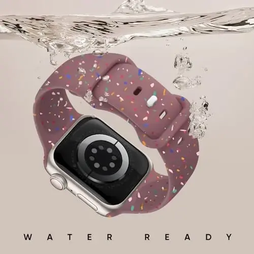 Knossen Sport Band Compatible with Apple Watch Band 38mm 40mm 41mm 42mm 44mm 45mm 46mm 49mm for Women Men, Recycled Plastic Soft Silicone Strap for iWatch Series 11 10 9 8 7 6 5 4 3 2 1 Ultra SE - 3