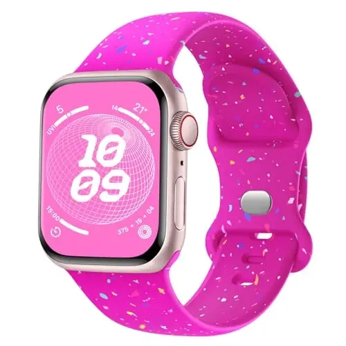 Knossen Sport Band Compatible with Apple Watch Band 38mm 40mm 41mm 42mm 44mm 45mm 46mm 49mm for Women Men, Recycled Plastic Soft Silicone Strap for iWatch Series 11 10 9 8 7 6 5 4 3 2 1 Ultra SE - 1