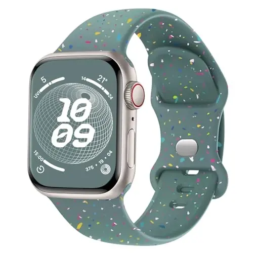 Knossen Sport Band Apple Watch Band 38mm 40mm 41mm 42mm 44mm 45mm 46mm 49mm ayollar va erkaklar uchun mos, iWatch Series 11 10 9 8 7 6 5 4 3 2 1 Ultra SE uchun qayta ishlangan plastik yumshoq silikon tasma 