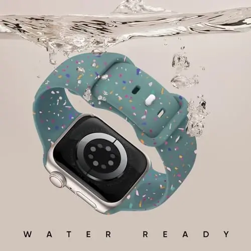 Knossen Sport Band Apple Watch Band 38mm 40mm 41mm 42mm 44mm 45mm 46mm 49mm ayollar va erkaklar uchun mos, iWatch Series 11 10 9 8 7 6 5 4 3 2 1 Ultra SE uchun qayta ishlangan plastik yumshoq silikon tasma - 3