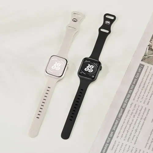 Knossen Sport Band Apple Watch Band 38mm 40mm 41mm 42mm 44mm 45mm 46mm 49mm ayollar va erkaklar uchun mos, iWatch Series 11 10 9 8 7 6 5 4 3 2 1 Ultra SE uchun qayta ishlangan plastik yumshoq silikon tasma - 6