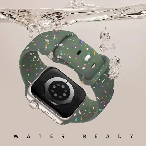 Knossen Sport Band Apple Watch Band 38mm 40mm 41mm 42mm 44mm 45mm 46mm 49mm ayollar va erkaklar uchun mos, iWatch Series 11 10 9 8 7 6 5 4 3 2 1 Ultra SE uchun qayta ishlangan plastik yumshoq silikon tasma - 3