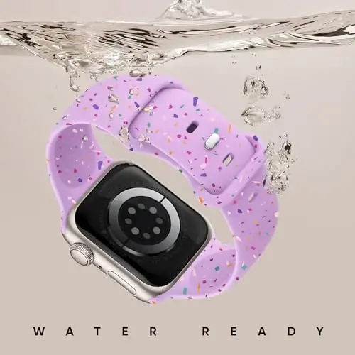 Knossen Sport Band Apple Watch Band 38mm 40mm 41mm 42mm 44mm 45mm 46mm 49mm ayollar va erkaklar uchun mos, iWatch Series 11 10 9 8 7 6 5 4 3 2 1 Ultra SE uchun qayta ishlangan plastik yumshoq silikon tasma - 3